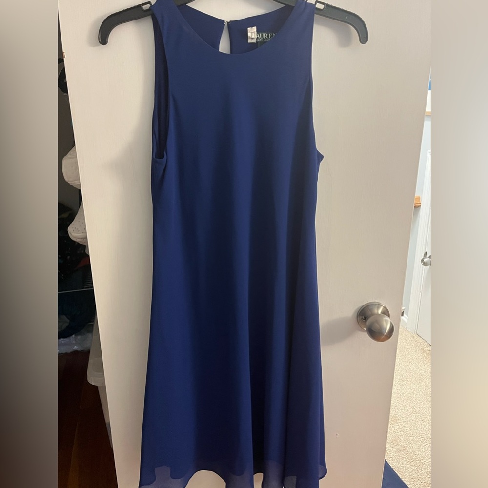 Ralph Lauren Classic Navy Midi Dress - size 4